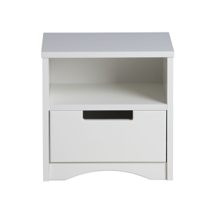 Classic sengebord til brn, m. 1 rum og 1 skuffe - hvid laminat og MDF (39,5x30,5)