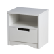 Classic sengebord til brn, m. 1 rum og 1 skuffe - hvid laminat og MDF (39,5x30,5)