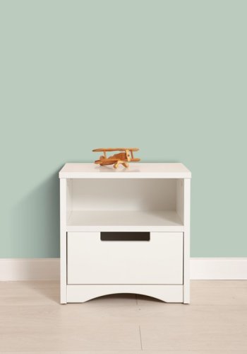 Classic sengebord til brn, m. 1 rum og 1 skuffe - hvid laminat og MDF (39,5x30,5)