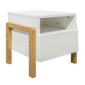 Victor sengebord til brn, m. 1 lge og 1 rum - hvid laminat og natur eg (46x40)