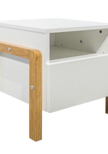 Victor sengebord til brn, m. 1 lge og 1 rum - hvid laminat og natur eg (46x40)