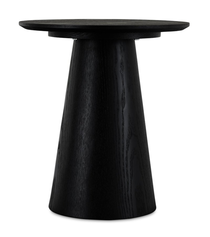 Tango sofabord, rund - sort egefinér (45)