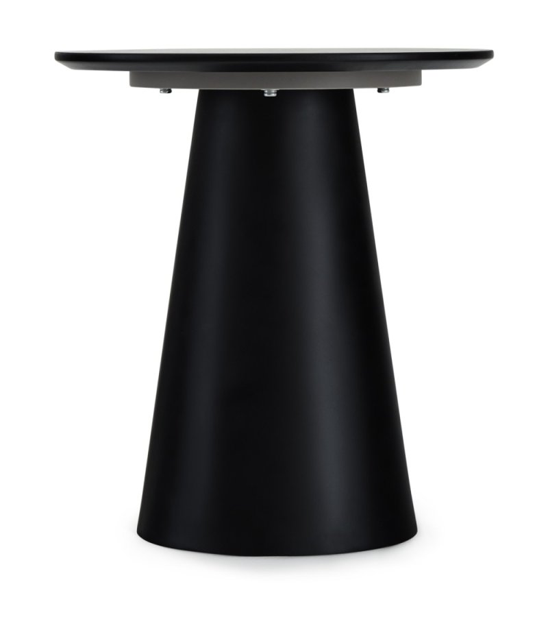 Tango sofabord, rund - antracitgr marmorlook melamin og sort finér (45)