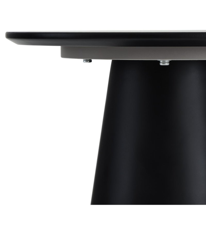 Tango sofabord, rund - antracitgr marmorlook melamin og sort finér (45)