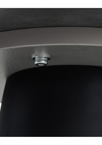 Tango sofabord, rund - antracitgr marmorlook melamin og sort finér (45)