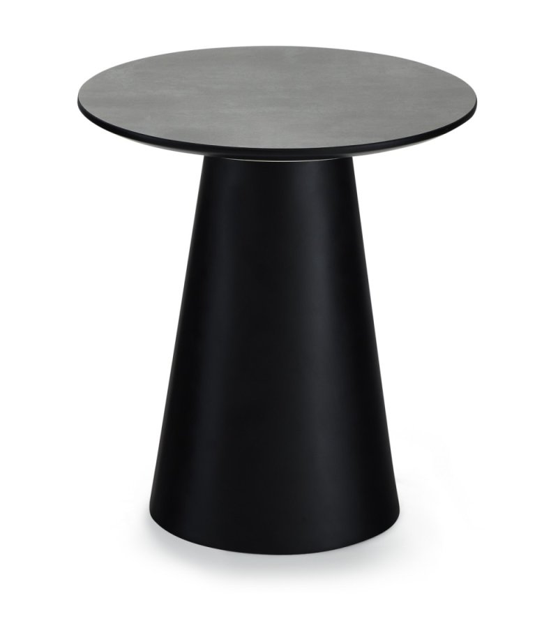 Tango sofabord, rund - antracitgr marmorlook melamin og sort finér (45)