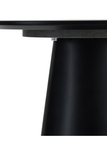 Tango sofabord, rund - lysegr marmorlook melamin og sort finér (45)