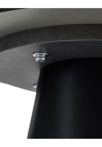 Tango sofabord, rund - lysegr marmorlook melamin og sort finér (45)