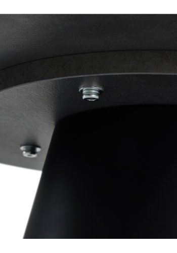 Tango sofabord, rund - antracitgr marmorlook melamin og sort finér (60)