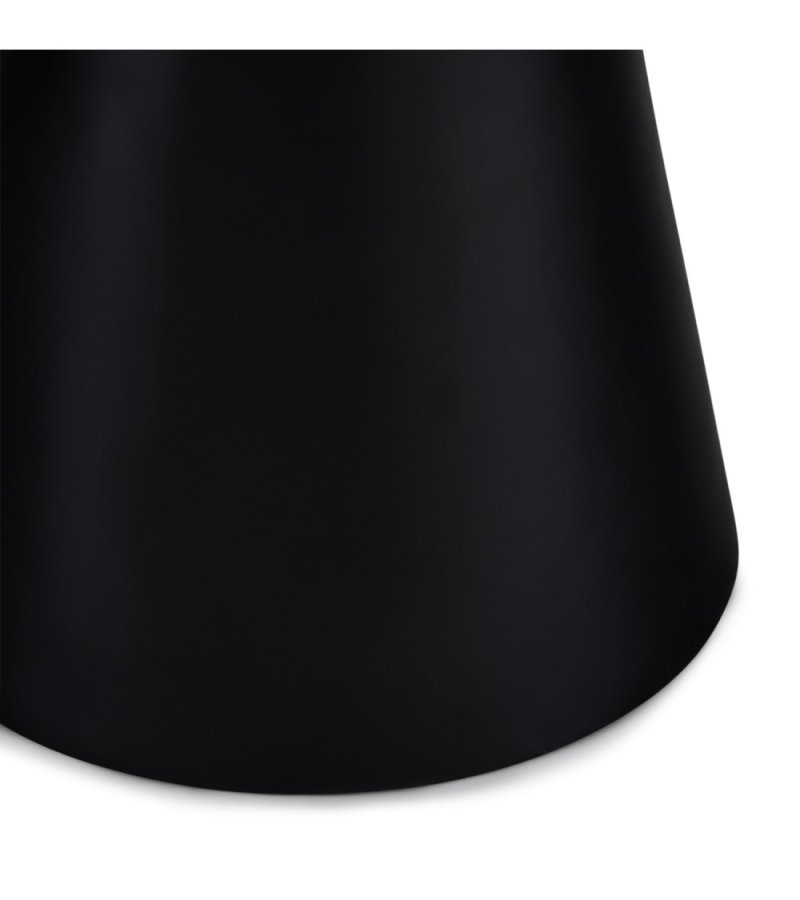 Tango sofabord, rund - lysegr marmorlook melamin og sort finér (60)