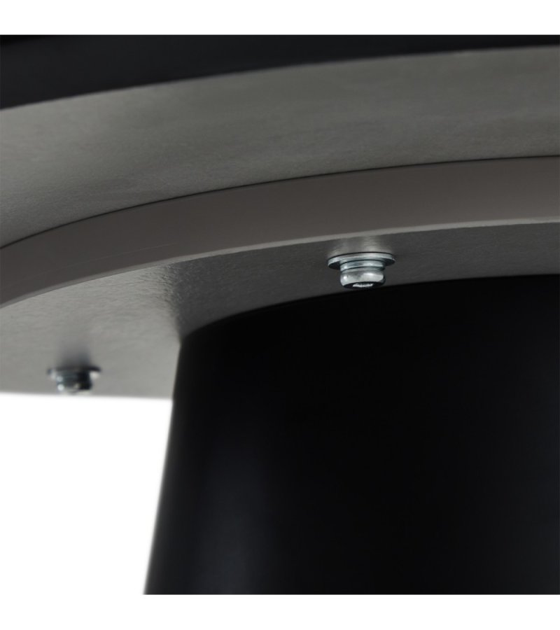 Tango sofabord, rund - lysegr marmorlook melamin og sort finér (60)