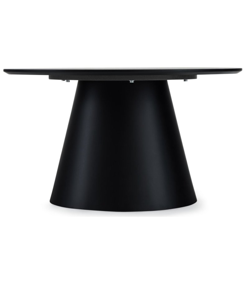 Tango sofabord, rund - antracitgr marmorlook melamin og sort finér (80)