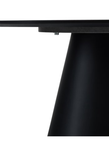 Tango sofabord, rund - antracitgr marmorlook melamin og sort finér (80)