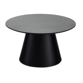 Tango sofabord, rund - antracitgr marmorlook melamin og sort finér (80)