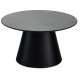 Tango sofabord, rund - antracitgr marmorlook melamin og sort finér (80)