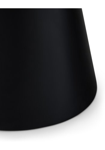 Tango sofabord, rund - lysegr marmorlook melamin og sort finér (80)