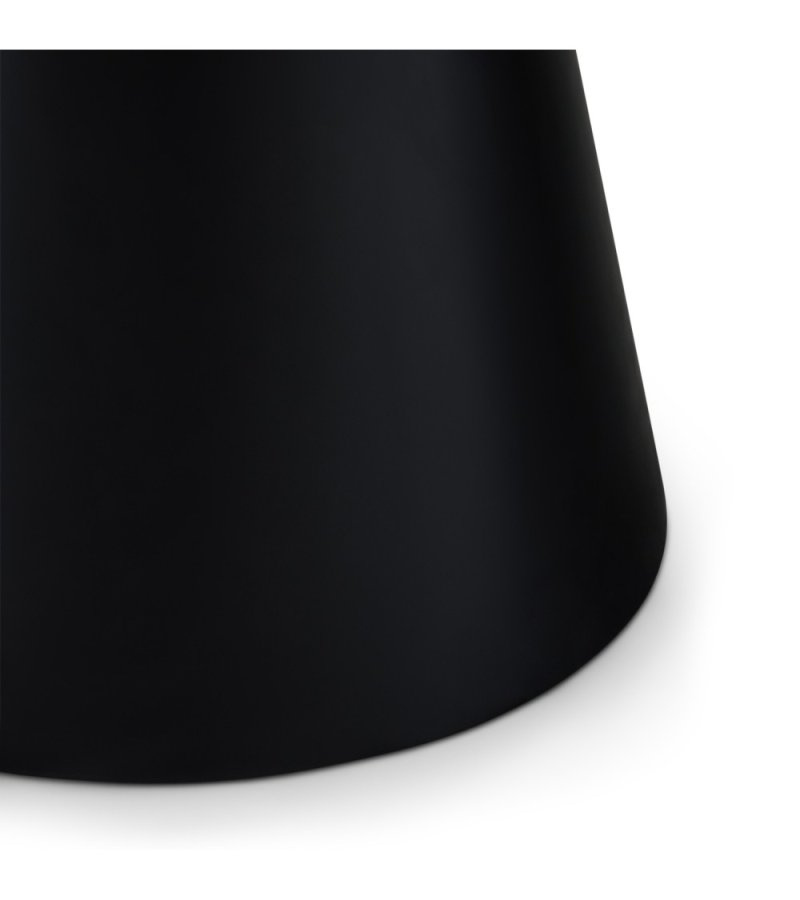 Tango sofabord, rund - lysegr marmorlook melamin og sort finér (80)