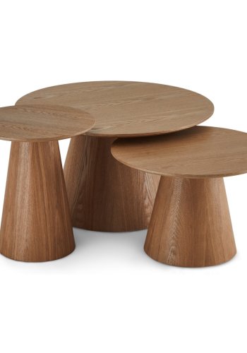 Tango sofabord, rund - natur egefinér (80)