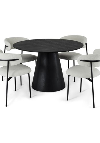 Tango spisebord, rund - sort egefinér (120)