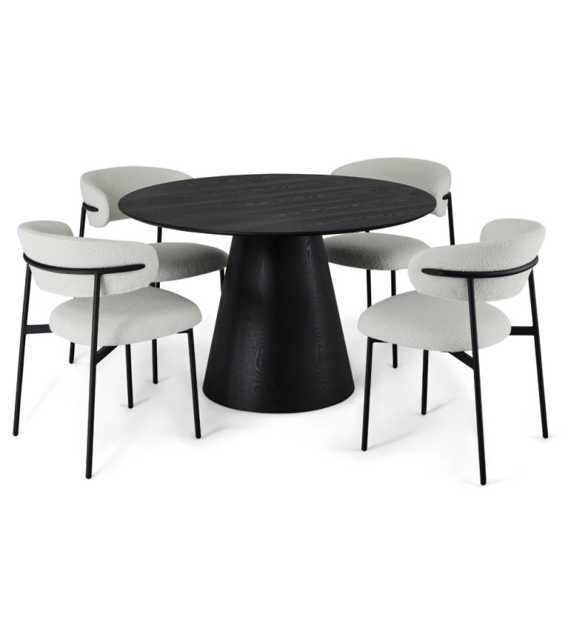 Tango spisebord, rund - sort egefinér (120)