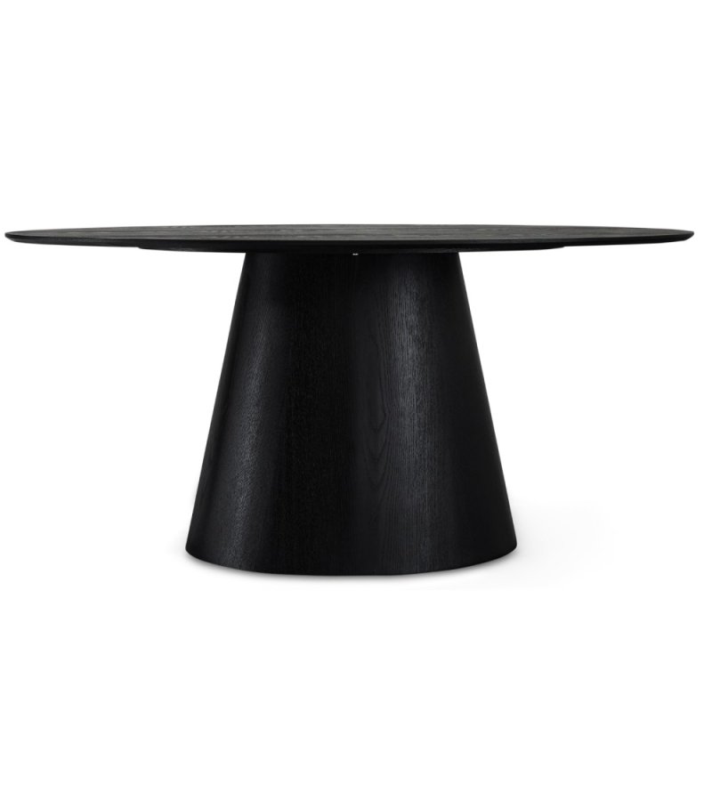 Tango spisebord, oval - sort egefinér (90x160)