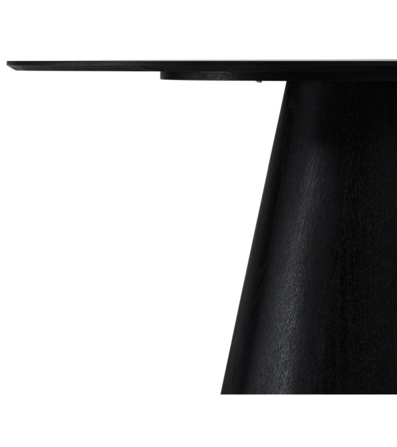 Tango spisebord, oval - sort egefinér (90x160)