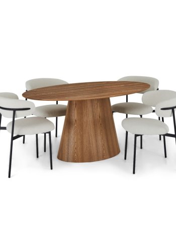 Tango spisebord, oval - natur egefinér (90x160)