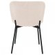 Teddy spisebordsstol - beige bouclé stof og sort metal