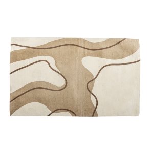 BLOOMINGVILLE Volano gulvtppe, rektangulr - beige og brun bomuld (150x90)