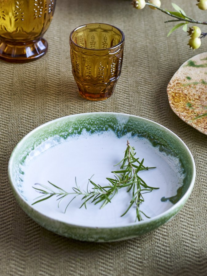 CREATIVE COLLECTION Prim Serveringsfad, Grn, Stentj