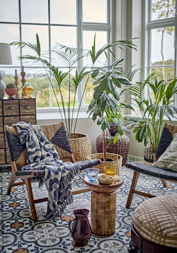 CREATIVE COLLECTION Karu Drikkeglas, Bl, Genanvendt Glas