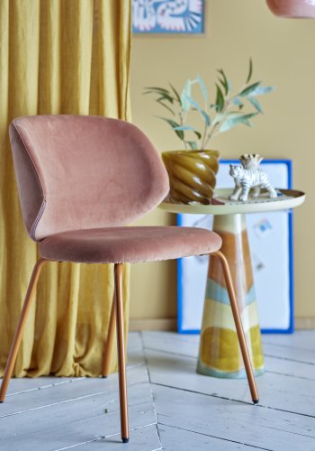 BLOOMINGVILLE Ponte spisebordsstol - orange genanvendt polyester og orange metal