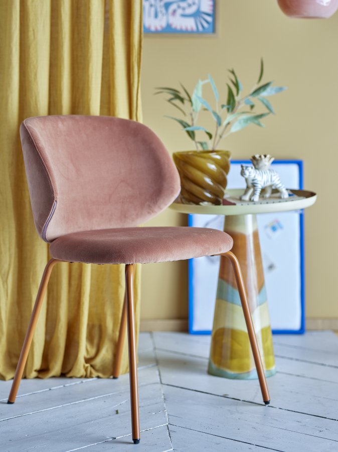 BLOOMINGVILLE Ponte spisebordsstol - orange genanvendt polyester og orange metal