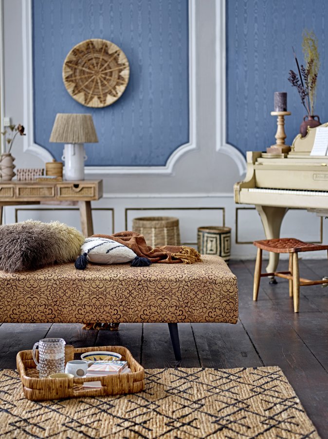 BLOOMINGVILLE Perth makeup bord, m. spejl og 2 skuffer - natur mangetr (102x45)