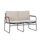 BLOOMINGVILLE Hampton havesofa, m. armln og hynder - akacietr og sort flettet snor/metal