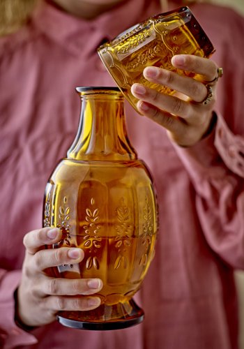 CREATIVE COLLECTION Theon Karaffel & Glas, Brun, Glas