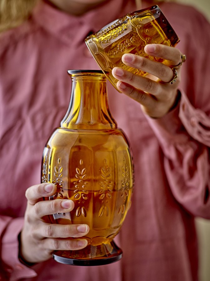 CREATIVE COLLECTION Theon Karaffel & Glas, Brun, Glas