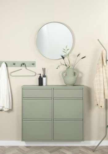 SPINDER DESIGN BILLY 6 skoskab, m. 6 lger - stvet grn stl