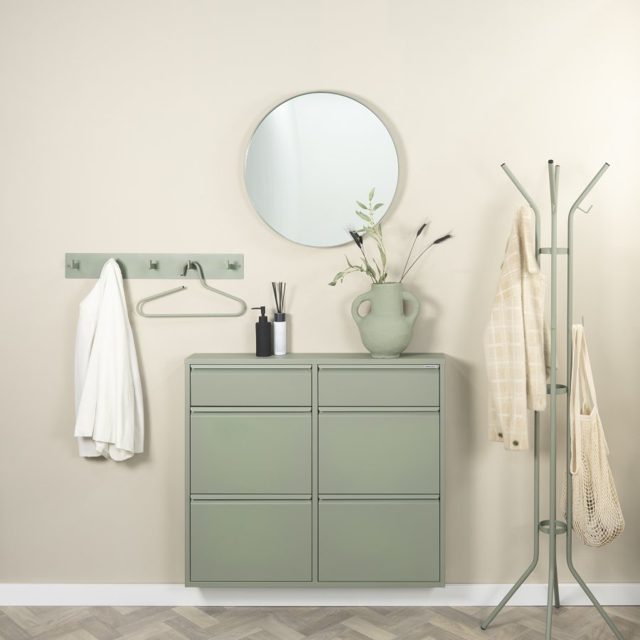 SPINDER DESIGN BILLY 6 skoskab, m. 6 lger - stvet grn stl