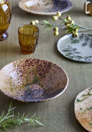 CREATIVE COLLECTION Larken Serveringsfad, Sort, Stentj