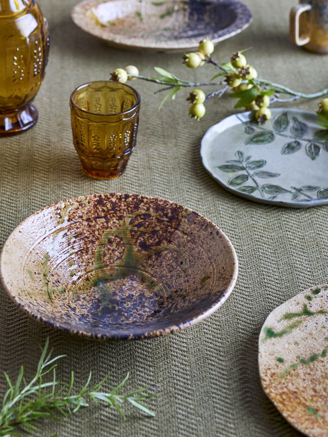 CREATIVE COLLECTION Larken Serveringsfad, Sort, Stentj