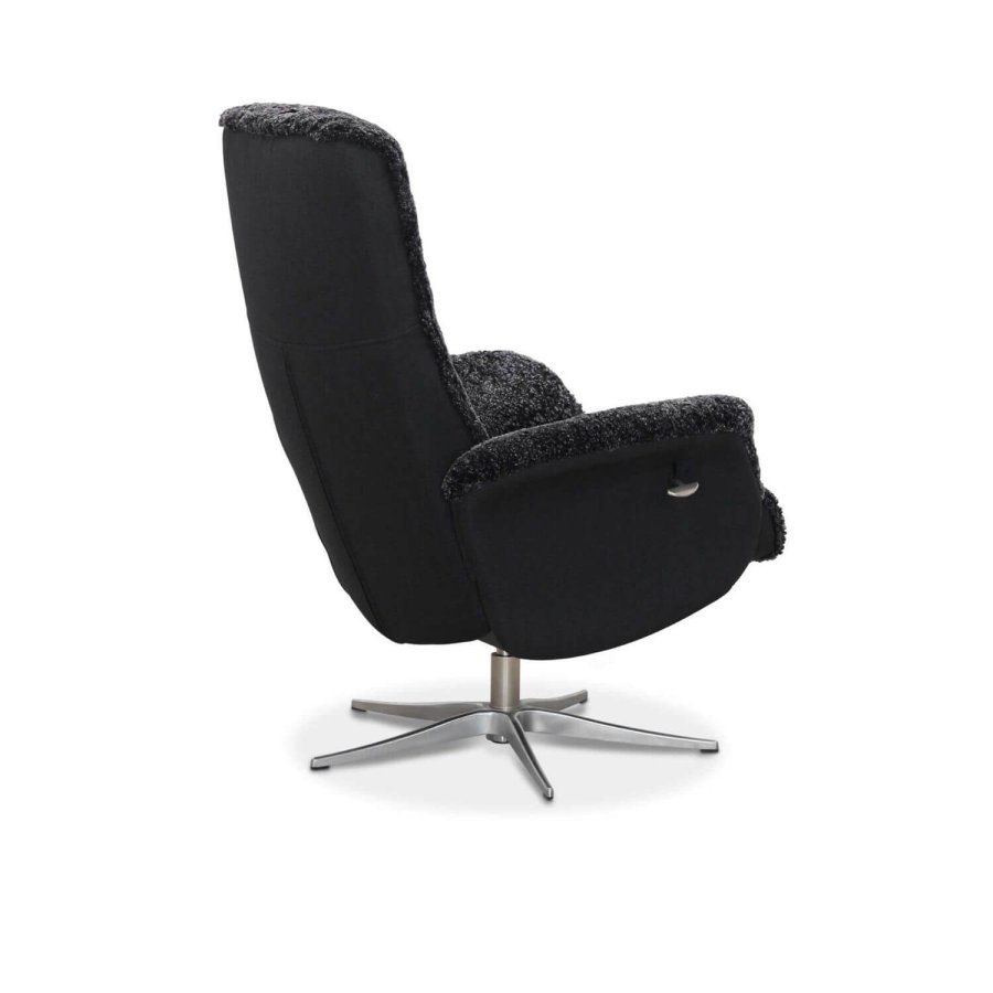 HAGA Ullrik lnestol - mrkegr freskind/stof, m. drejefunktion, justerbar rygln, inkl. skammel