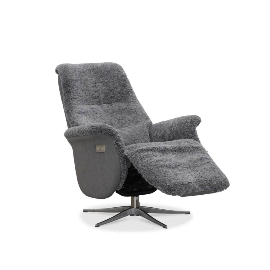 HAGA Ullrik lnestol - lysegr freskind/stof, m. drejefunktion, justerbar rygln/fodsttte, m. el