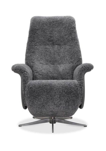 HAGA Ullrik lnestol - lysegr freskind/stof, m. drejefunktion, justerbar rygln/fodsttte, m. el