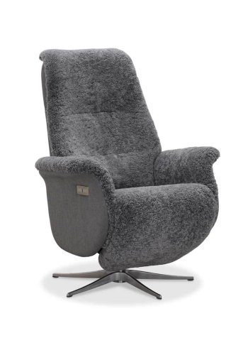 HAGA Ullrik lnestol - lysegr freskind/stof, m. drejefunktion, justerbar rygln/fodsttte, m. el