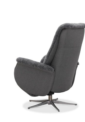 HAGA Ullrik lnestol - lysegr freskind/stof, m. drejefunktion, justerbar rygln/fodsttte, m. el