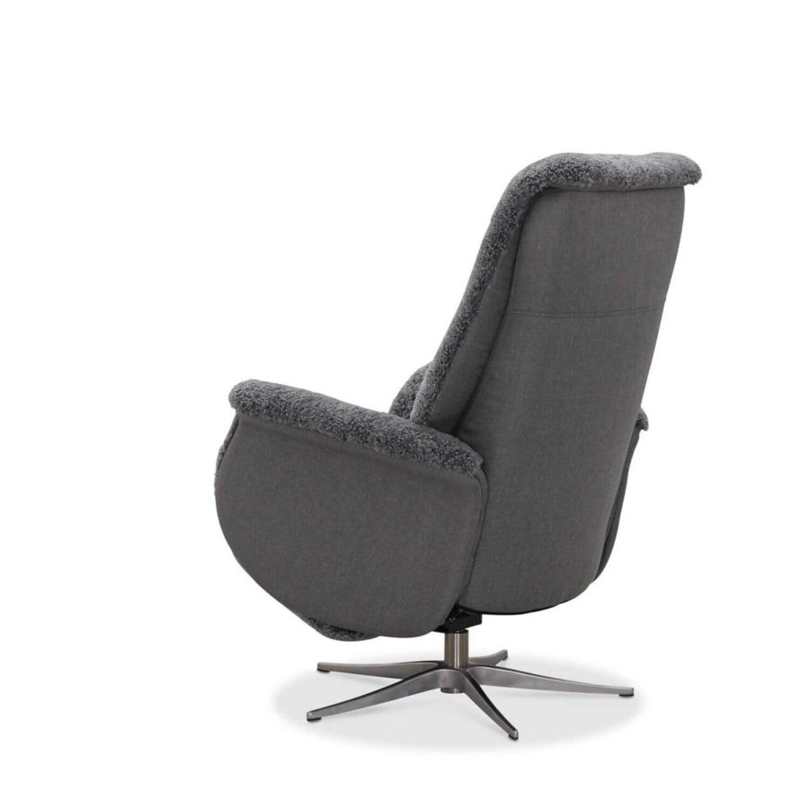 HAGA Ullrik lnestol - lysegr freskind/stof, m. drejefunktion, justerbar rygln/fodsttte, m. el