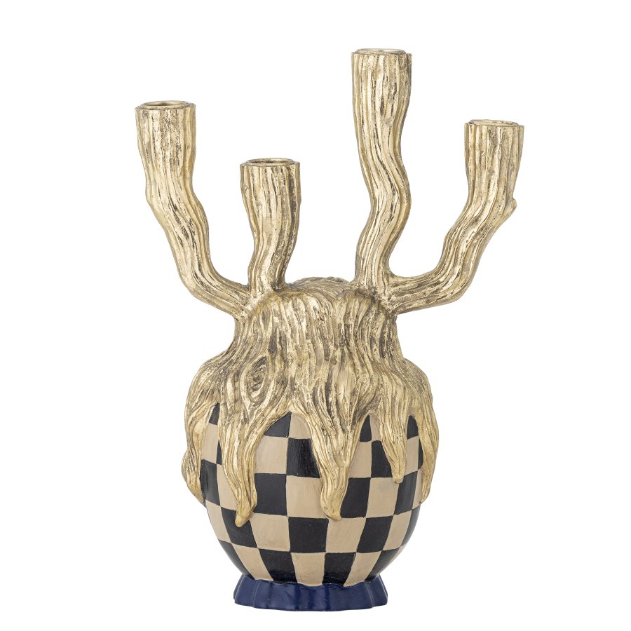 BLOOMINGVILLE Medusa Lysestage, Guld, Polyresin