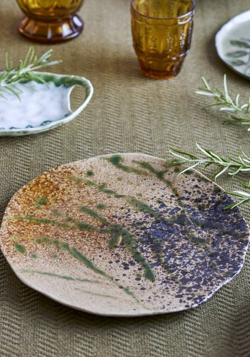 CREATIVE COLLECTION Larken Tallerken, Sort, Stentj