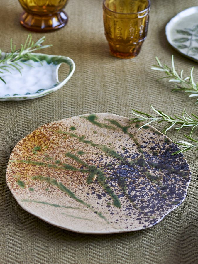 CREATIVE COLLECTION Larken Tallerken, Sort, Stentj